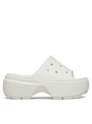 Crocs Klapki Stomp Slide 209347 Beżowy. Brązowe klapki Crocs, bez wzorów, z tworzywa sztucznego, bez obcasa, bez zapięcia. Za 279.99 zł.