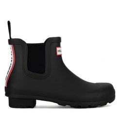 Kalosze Hunter. Czarne kalosze Hunter, bez wzorów, bez zapięcia. Za 439.99 zł.