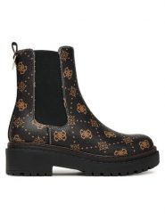 Guess Sztyblety FLTLNA FAL10 Brązowy. Brązowe botki Guess, z aplikacjami, ze skóry, bez obcasa, na płaskiej podeszwie, bez zapięcia. Za 479.99 zł.