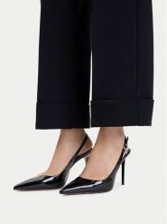 Nine West Szpilki CEO-TS6379-03 Czarny. Czarne szpilki Nine West, bez wzorów, ze skóry, bez obcasa, na szpilce, bez zapięcia. Za 229.99 zł.