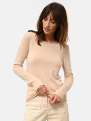 Just Cashmere Kaszmirowy sweter w kolorze beżowym rozmiar: XL. Brązowe swetry Just Cashmere, xl, bez wzorów, z kaszmiru, bez ramiączek. Za 361.99 zł.