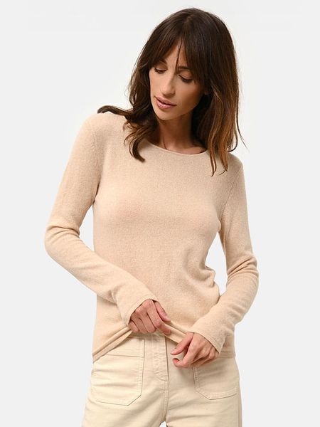 Just Cashmere Kaszmirowy sweter w kolorze beżowym rozmiar: XL. Brązowe swetry Just Cashmere, xl, bez wzorów, z kaszmiru, bez ramiączek. Za 361.99 zł.