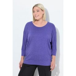 Damskie Bluzka funkcyjna oversize łódkowy dekolt rękaw 3/4. Niebieskie t-shirty sportowe Ulla Popken, plus size, bez wzorów, z elastanu, bez ramiączek. Za 223.99 zł.