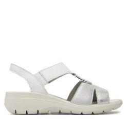 Sandały Imac. Białe sandały Imac, bez wzorów, bez obcasa, na koturnie, bez zapięcia. Za 249.99 zł.