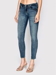 Guess Jeansy W2YAJ2 D4Q02 Niebieski Skinny Fit. Niebieskie jeansy Guess, z aplikacjami, z bawełny. Za 229.99 zł.