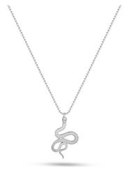 Eclat d'Argent Srebrny naszyjnik z zawieszką - dł. 40 cm rozmiar: onesize. Szare naszyjniki Eclat d'Argent, z materiału, srebrne. Za 130.99 zł.