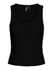 Pieces Top "Agda" w kolorze czarnym rozmiar: S. Czarne topy Pieces, s, bez wzorów, bez kołnierzyka, bez ramiączek. Za 47.82 zł.