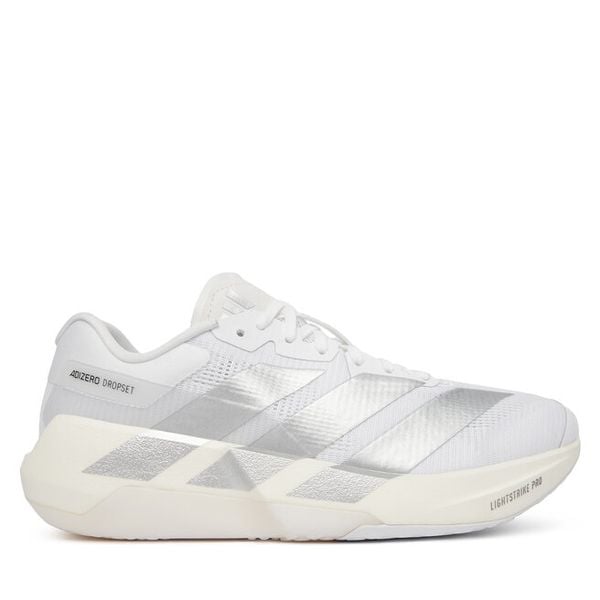 Buty na siłownię adidas. Białe buty treningowe adidas, bez wzorów, bez zapięcia, na fitness i siłownię. Za 579.99 zł.