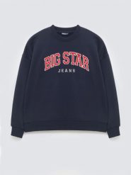 Bluza damska z logo BIG STAR granatowa Rubena 403. Niebieskie bluzy BIG STAR, l, z aplikacjami, z denimu, klasyczne, bez ramiączek, bez kaptura. Za 199.99 zł.