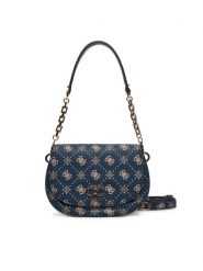 Guess Torebka Emelie Logo HWGP99 28200 Granatowy. Niebieskie torebki klasyczne Guess, z aplikacjami, ze skóry, bez dodatków. Za 659.99 zł.