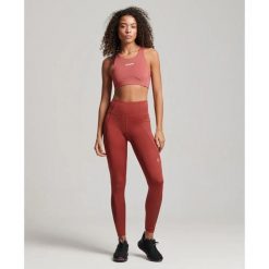 Legging damski długi siatkowy kombinezon skin-tight Superdry Active. Brązowe kombinezony Superdry, bez wzorów, sportowe, bez kołnierzyka, bez ramiączek, długie. Za 251.80 zł.
