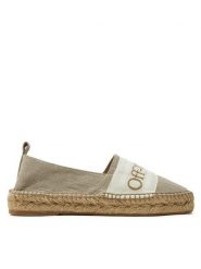 Off-White Espadryle OWIB014S23FAB0016161 Beżowy. Brązowe espadryle OFF-WHITE, bez wzorów, z materiału, bez obcasa. Za 989.99 zł.