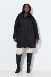 Damskie Płaszcz z sympateksu wodoodporny stójka kieszenie zapinane na zamek. Czarne płaszcze Ulla Popken, plus size, bez wzorów, z materiału, z kapturem. Za 1,399.99 zł.