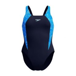 Damski kostium kąpielowy 1-częściowy Speedo Eco+ Hyperboom Splice Muscleb. Niebieskie stroje jednoczęściowe Speedo, bez wzorów, sportowe. Za 317.15 zł.
