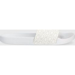 Calvin Klein klapki Pool Slide damskie kolor biały. Białe klapki Calvin Klein, bez wzorów, z gumy, bez obcasa, bez zapięcia. Za 229.99 zł.