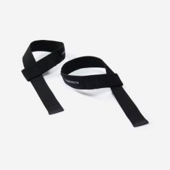 Paski do treningu siłowego Corength. Paski DOMYOS, bez wzorów, z materiału, sportowe. Za 19.99 zł.