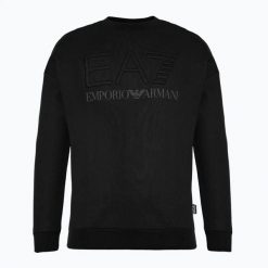 Bluza EA7 Emporio Armani Train Logo Series Embroidery T-Top Coft. Czarne bluzy EA7 Emporio Armani, l, bez wzorów, z bawełny, eleganckie, bez ramiączek, bez kaptura. Za 529.99 zł.