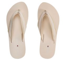 Japonki Tommy Hilfiger. Brązowe japonki Tommy Hilfiger, bez wzorów. Za 129.99 zł.
