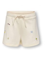 KIDS ONLY Szorty dresowe "Solina" w kolorze kremowym rozmiar: 122. Brązowe szorty KIDS ONLY, z aplikacjami, z bawełny. Za 59.95 zł.