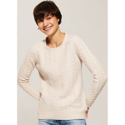 Sweter z warkoczami - Różowy. Czerwone swetry House. Za 89.99 zł.