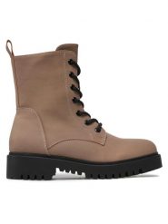 JENNY Botki WS5802-09 Brązowy. Brązowe botki Jenny, bez wzorów, ze skóry, bez obcasa, na płaskiej podeszwie, bez zapięcia. Za 119.99 zł.
