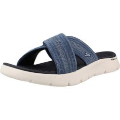 Sandały SKECHERS GO WALK FLEX Niebieski. Niebieskie sandały Skechers, bez wzorów, z tkaniny, bez obcasa, bez zapięcia. Za 174.99 zł.