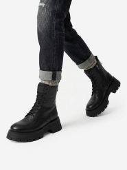 G-Star Raw Trzewiki CEO-WI16-525-02 Czarny. Czarne botki G-Star, bez wzorów, ze skóry, retro, bez obcasa, na słupku, bez zapięcia. Za 379.99 zł.