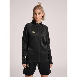Bluza do piłki ręcznej damska Hummel Cima XK zapinana na zamek. Brązowe bluzy Hummel, na wiosnę, xl, bez wzorów, z dresówki, bez kaptura, na golfa. Za 234.80 zł.