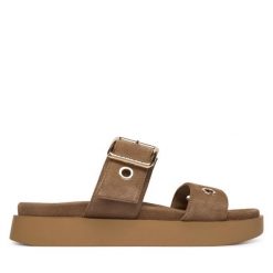 Klapki Inuikii. Brązowe klapki Inuikii, bez wzorów, bez obcasa, bez zapięcia. Za 899.99 zł.