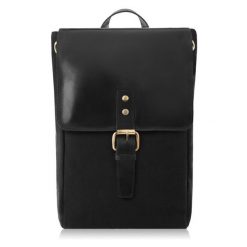 Plecak vintage PAOLO PERUZZI SI-04-BL czarny. Czarne plecaki PAOLO PERUZZI, bez wzorów, z materiału, bez dodatków. Za 159.99 zł.