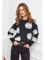 Joséfine Sweter "Banshee" w kolorze czarno-białym rozmiar: S. Czarne swetry Joséfine, s, bez wzorów, bez ramiączek. Za 152.99 zł.