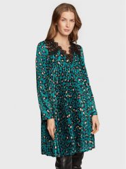 Nissa Sukienka codzienna RC13349 Zielony Regular Fit. Zielone sukienki Nissa, na co dzień, bez wzorów, z syntetyku, bez kołnierzyka, bez ramiączek, proste. Za 609.99 zł.