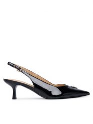 Guess Sandały FLTYNN PAF05 Czarny. Czarne sandały Guess, z aplikacjami, ze skóry, bez obcasa, na szpilce, bez zapięcia. Za 544.99 zł.