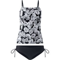 Tankini (2 części) bonprix biało-czarny. Białe bikini bonprix, bez wzorów. Za 74.99 zł.