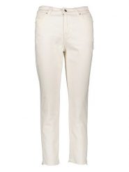 Vero Moda Dżinsy "Brenda" - Straight fit - w kolorze białym rozmiar: W25/L32. Białe jeansy Vero Moda, l, z aplikacjami, ze skóry, klasyczne, z podwyższonym stanem. Za 48.50 zł.