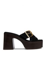 Guess Jeans Klapki CEO-JD421-3 Czarny. Czarne klapki Guess Jeans, z aplikacjami, z jeansu, bez obcasa, bez zapięcia. Za 329.99 zł.