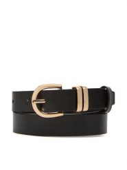 DeeZee Pasek Damski SS23260-A Czarny. Czarne paski DeeZee, bez wzorów, ze skóry. Za 39.99 zł.