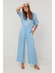 Lin Passion Lniane spodnie w kolorze błękitnym rozmiar: 34/36. Niebieskie spodnie materiałowe Lin Passion, bez wzorów, ze lnu, klasyczne, z standardowym stanem. Za 143.99 zł.