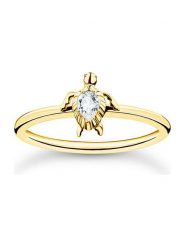Thomas Sabo Pozłacany pierścionek z cyrkonią rozmiar: 52. Żółte pierścionki thomas sabo, z cyrkonią, pozłacane. Za 129.95 zł.