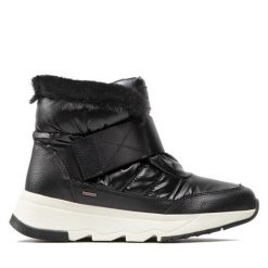 Śniegowce Geox. Czarne śniegowce Geox, bez wzorów, bez zapięcia. Za 799.99 zł.