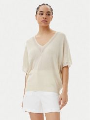 Morgan Bluzka 241-MCHRIS Beżowy Relaxed Fit. Brązowe bluzki Morgan, m, bez wzorów, z wiskozy, bez kołnierzyka, bez ramiączek. Za 149.99 zł.