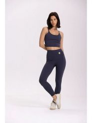 Onamaste Legginsy sportowe "Deb" w kolorze granatowym rozmiar: L/XL. Niebieskie legginsy Onamaste, bez wzorów, z materiału, sportowe. Za 140.53 zł.