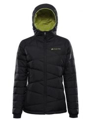 Alpine Pro Kurtka puchowa "Rogita 2" w kolorze czarno-zielonym rozmiar: XS. Czarne kurtki Alpine Pro, xs, bez wzorów, z materiału, bez kaptura. Za 595.78 zł.