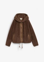 Bluza rozpinana z kożuszkowego polaru. Brązowe bluzy z polaru bonprix, bez wzorów, z polaru. Za 169.99 zł.