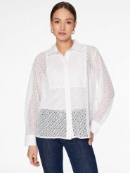 Tommy Hilfiger Koszula WW0WW38527 Biały Relaxed Fit. Białe koszule Tommy Hilfiger, bez wzorów, z syntetyku, bez kołnierzyka, bez ramiączek. Za 869.99 zł.