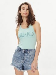 Liu Jo Top MA4327 J4695 Zielony Slim Fit. Zielone topy Liu Jo, s, bez wzorów, z wiskozy, bez kołnierzyka, bez ramiączek. Za 179.99 zł.