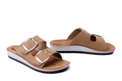 INBLU CP-61 026 piaskowy, klapki damskie. Brązowe klapki Inblu, bez wzorów, bez obcasa, bez zapięcia. Za 86.99 zł.