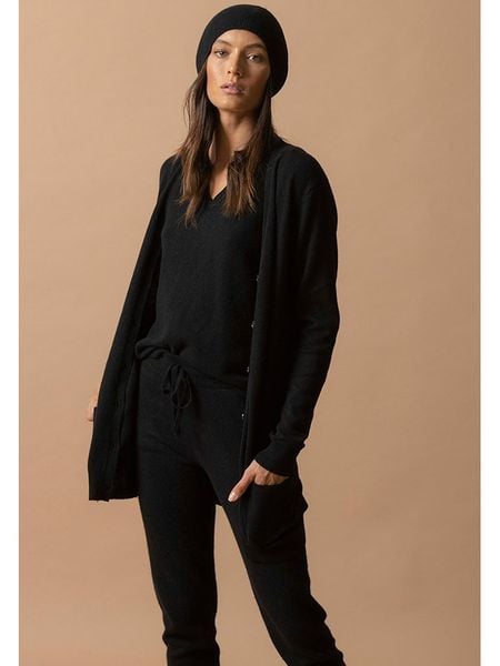 Perfect Cashmere Kaszmirowy kardigan "Pearl" w kolorze czarnym rozmiar: M. Czarne swetry Perfect Cashmere, m, bez wzorów, z kaszmiru, bez ramiączek. Za 418.26 zł.