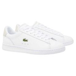 Tenisówki Lacoste Model Carnaby Set Kolor Biały. Białe trampki Lacoste, bez wzorów, z materiału, klasyczne, bez zapięcia. Za 399.00 zł.