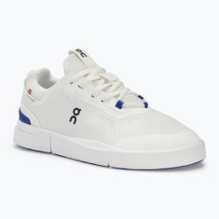 Buty damskie On The Roger Spin. Białe buty do biegania On, bez wzorów, z gumy, bez zapięcia, do biegania. Za 709.99 zł.